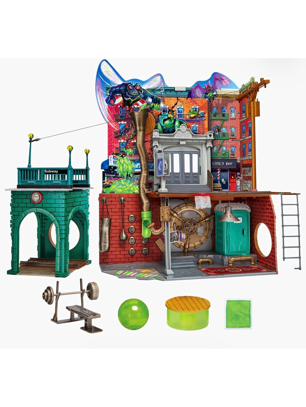 Teenage Mutant Ninja Turtles Playset w/ Ladder Bench Press Ball-